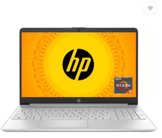 HP 15s AMD Ryzen 3 Quad Core 5300U - (8 GB/512 GB SSD/Windows 11 Home) 15s-eq2143au Thin and Light Laptop  (15.6 inch, Natural Silver, 1.69 kg, With MS Office) 