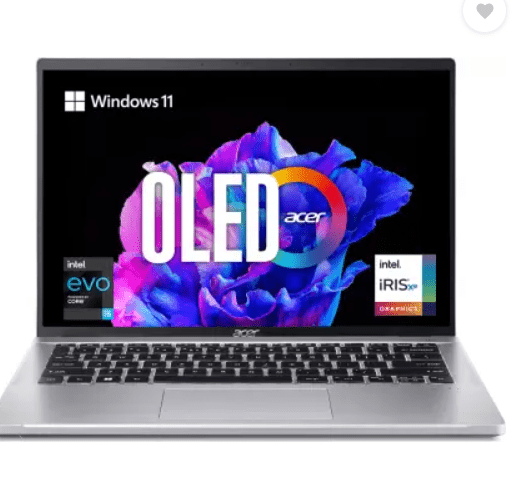 Acer Swift Go 14 EVO OLED Intel Core i5 13th Gen 13500H - (16 GB/512 GB SSD/Windows 11 Home) SFG14-71-58UB Thin and Light Laptop  (14 Inch, Pure Silver, 1.25 Kg, With MS Office)